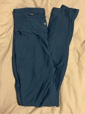 Lululemon Teal Blue High-Rise fleece lined Leggings